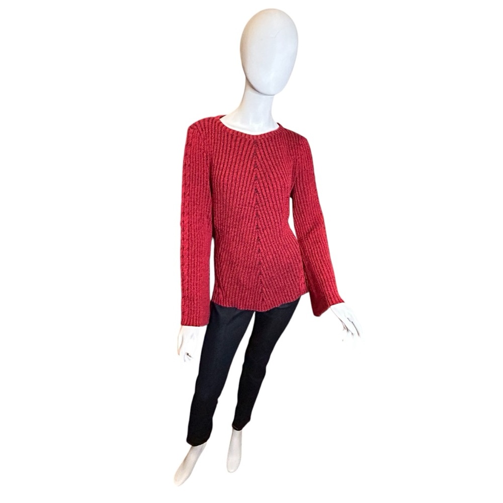 NWT Style & Co. Cable Knit Sweater Red - Picture 4 of 16